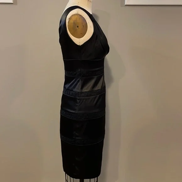 Bisou Bisou Satin and lace striped cocktail dress - Picture 7 of 8